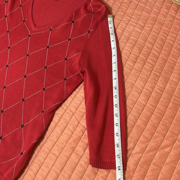 Brooks Brothers Red Argyle silk blend sweater Womens size Large - Picture 9 of 12